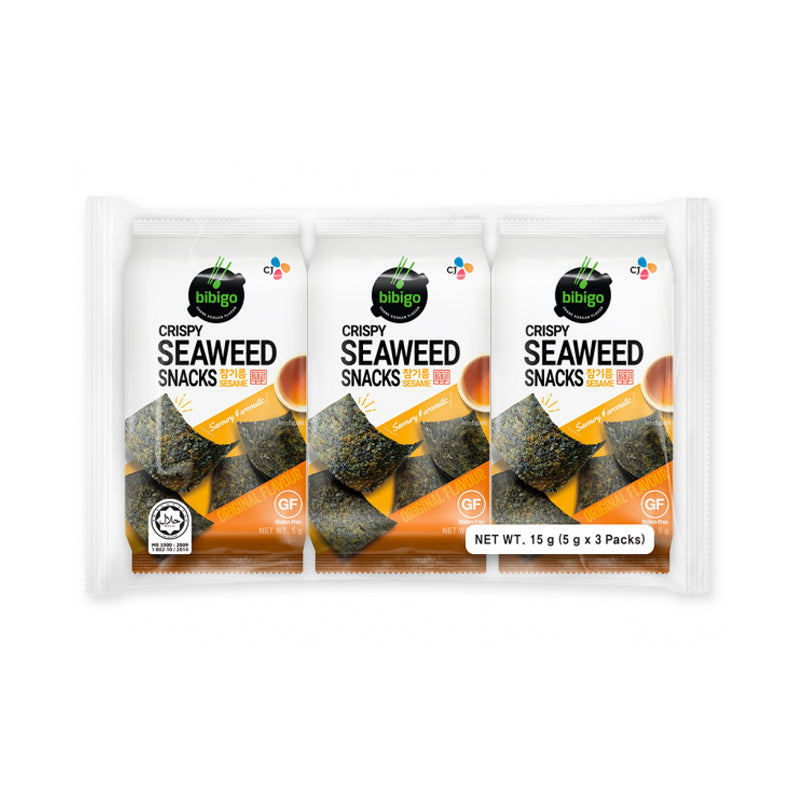 BIBIGO Knuspriger Algensnack – Sesam Multipack 3 x 5 g
