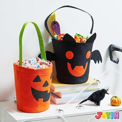 Halloween Süßigkeiten-Eimer Set aus Filz mit Fledermaus und Kürbis, 2-teilig – Bild 3