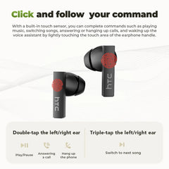 HTC NE40 Bluetooth-6.0-Ohrhörer mit LED-Display, Schwarz - 2