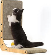 Katzenkratzbrett L-Form 48 cm mit Spielball, Größe M - 1