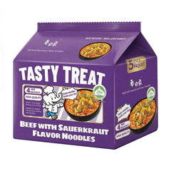 BAIXIANG Instant-Nudeln, Geschmack: Eingelegter Senfkohl & Rindfleisch, 100 g x 5