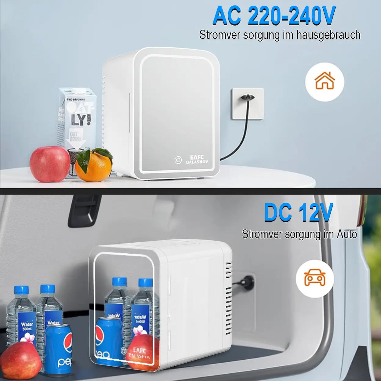 AFC Tragbarer Mini-Kühlschrank mit Spiegel 6 l - 7