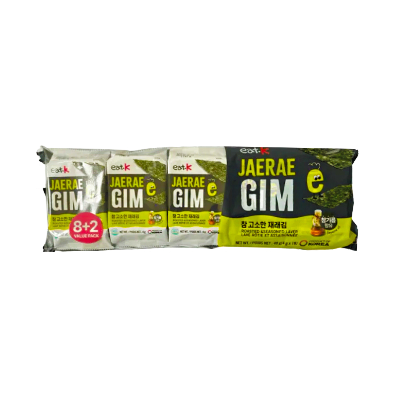 EAT.K Jaerae Gim geröstete Algen 10 × 4 g
