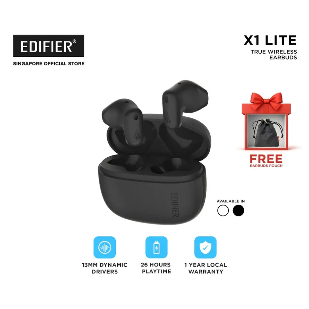 EDIFIER X1 Lite Bluetooth-5.4-Ohrhörer, Schwarz - 1