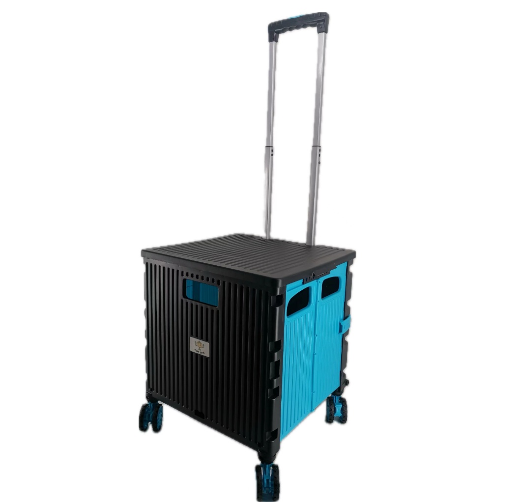 Einkaufstrolley, Klappbar, Einkaufsroller bis 35 kg, Verstellbarer Griff, Mit Rollen - 9