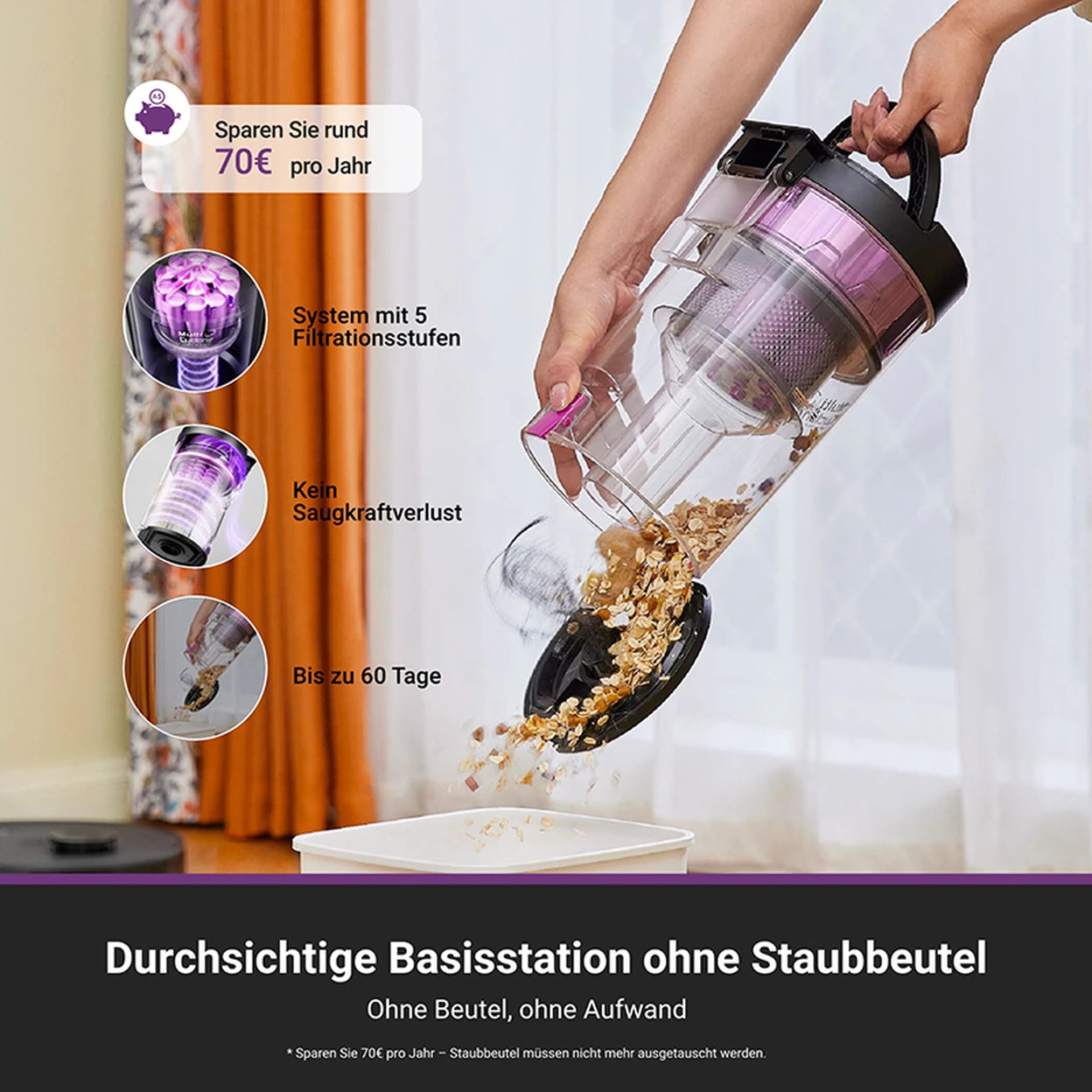 EUREKA E20 Plus Saugroboter mit Selbstentleerungsstation - 5