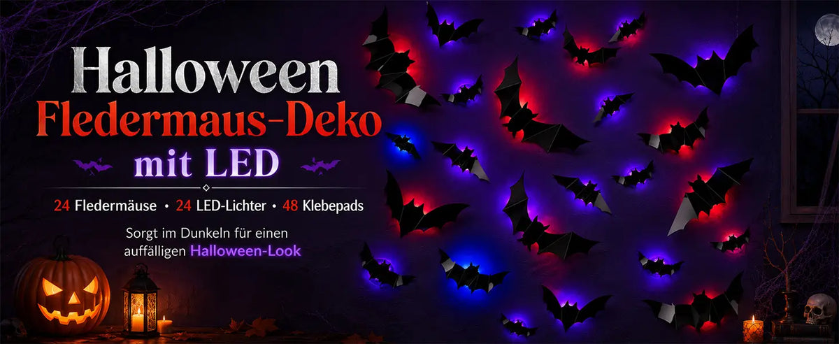 Halloween Fledermaus-Deko mit LED