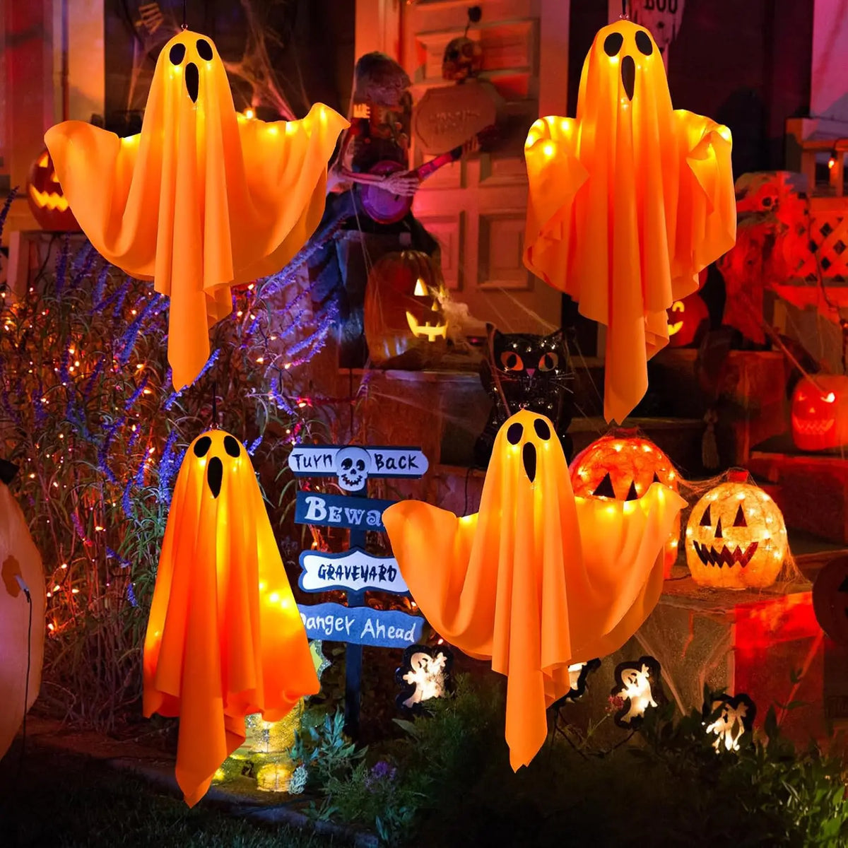 Hängendes Halloween Gespenst mit Licht