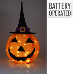Halloween Kürbis mit Hut, faltbar, 68 cm