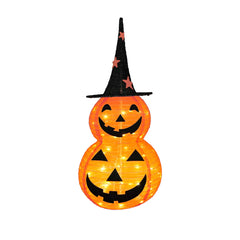 Halloween Kürbis mit Hut, faltbar, 90 cm – Bild 1