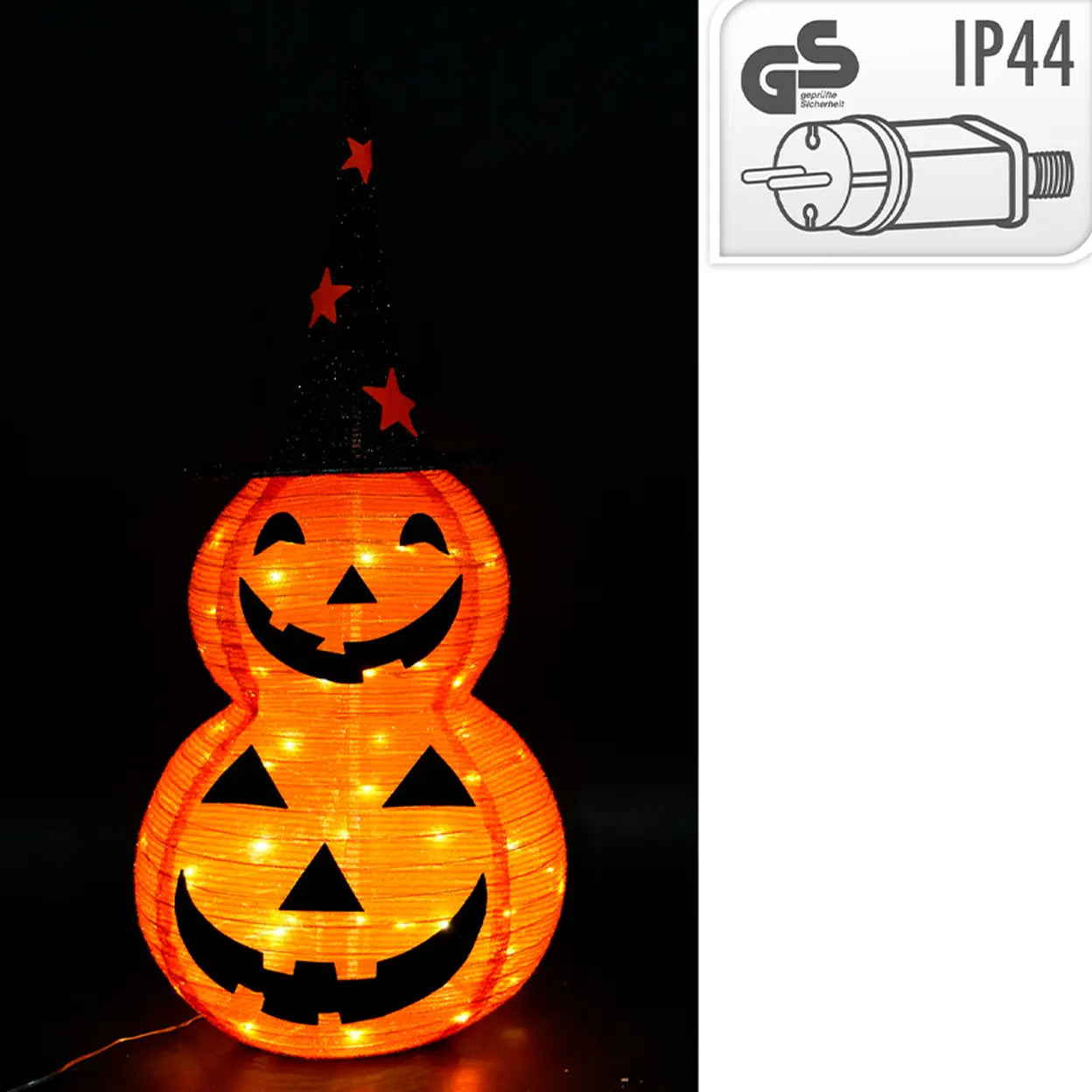 Halloween Kürbis mit Hut, faltbar, 90 cm – Bild 2