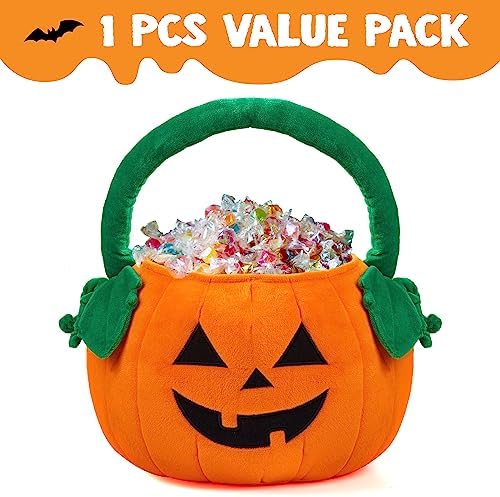 Halloween Kürbis Plüsch-Süßigkeitentasche für Kinder, 20 cm – Bild 3