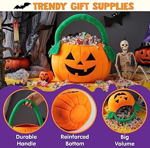 Halloween Kürbis Plüsch-Süßigkeitentasche für Kinder, 20 cm – Bild 4