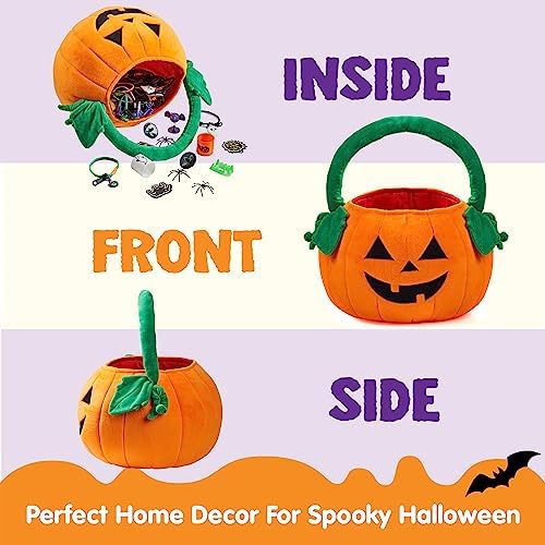 Halloween Kürbis Plüsch-Süßigkeitentasche für Kinder, 20 cm – Bild 5