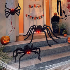 Halloween Riesenspinne mit roten Leuchtaugen