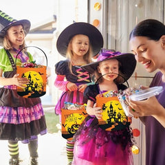 Halloween Süßigkeitenkorb 8 L mit Kürbis-, Fledermaus- und Mondmotiv – Bild 2