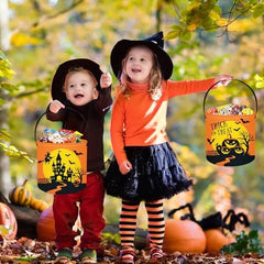 Halloween Süßigkeitenkorb 8 L mit Kürbis-, Fledermaus- und Mondmotiv – Bild 3