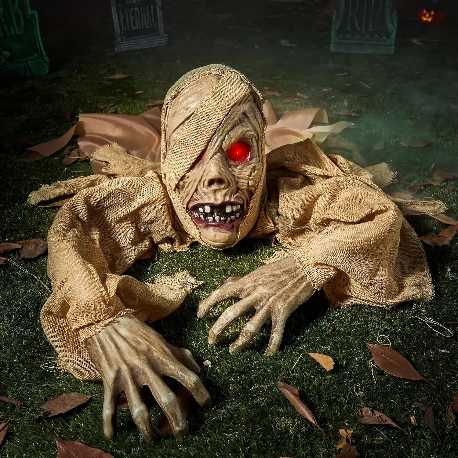 Beleuchtete Halloween Zombie-Dekoration mit Sound
