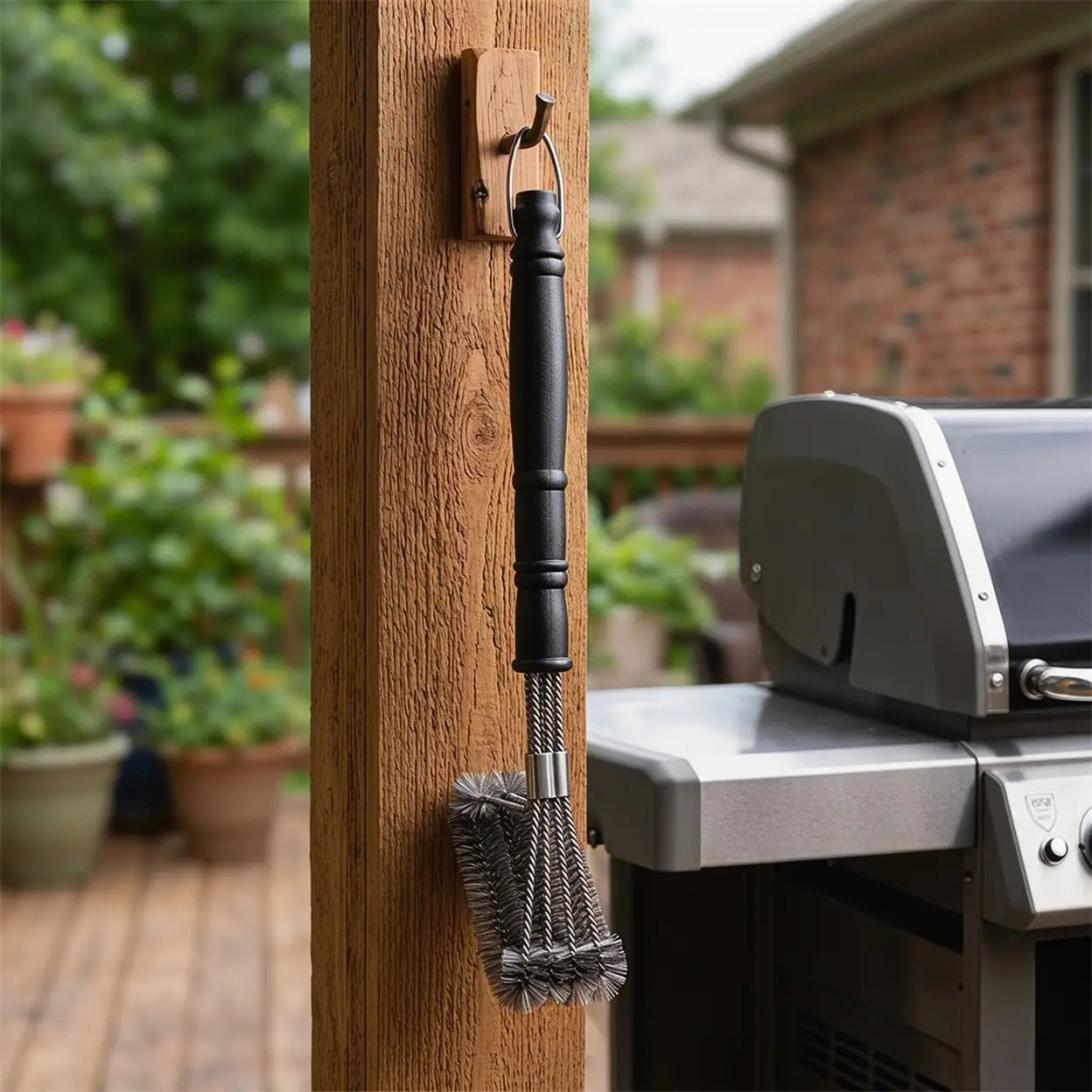 HUACAN Grillzubehör-Set mit Ölpinsel, Bürste und Zange - 6