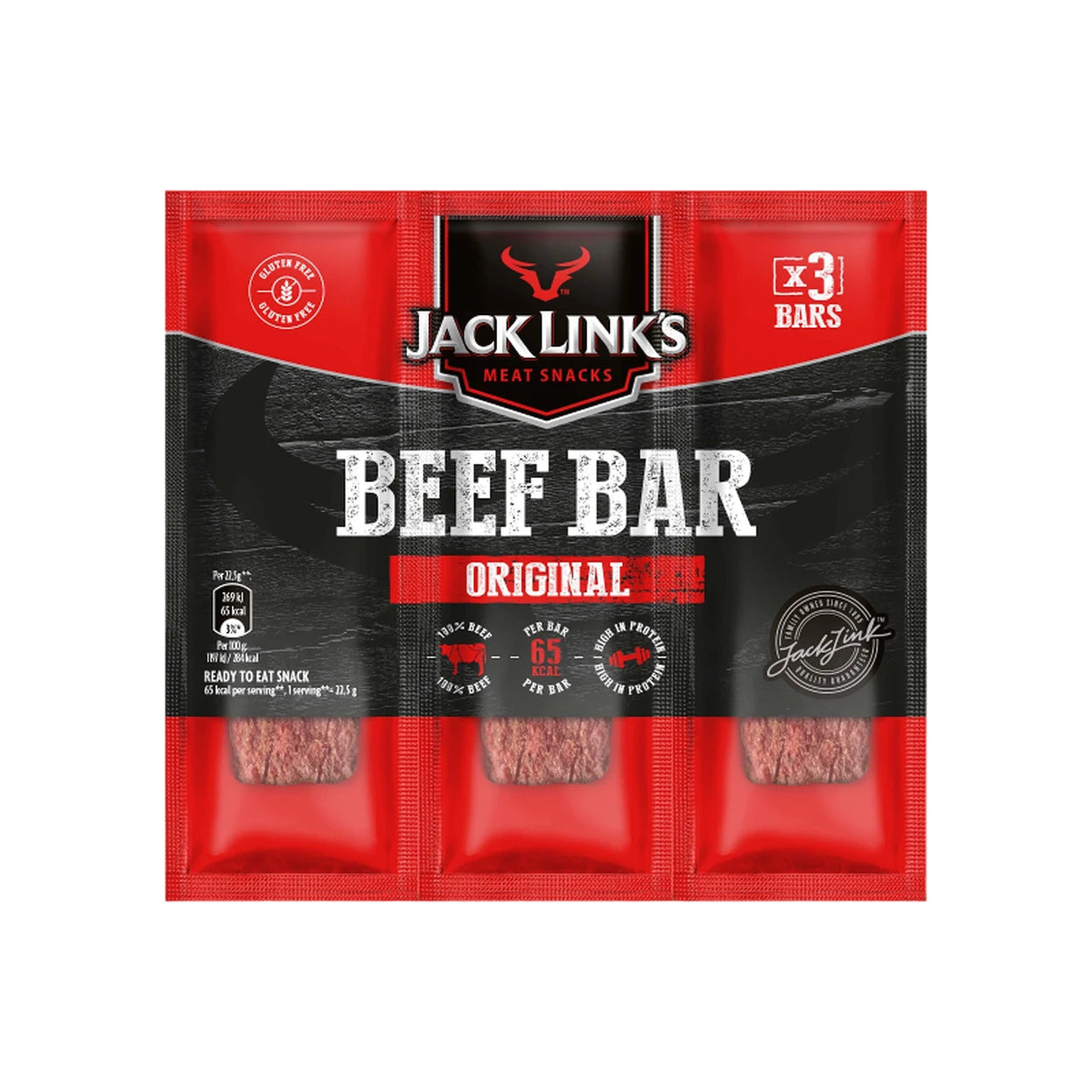 JACK LINK'S Beef Bar Original 3 × 22,5 g