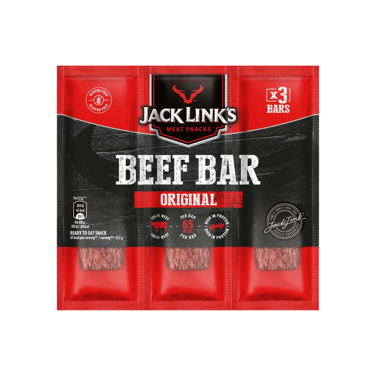 JACK LINK'S Beef Bar Original 3 × 22,5 g