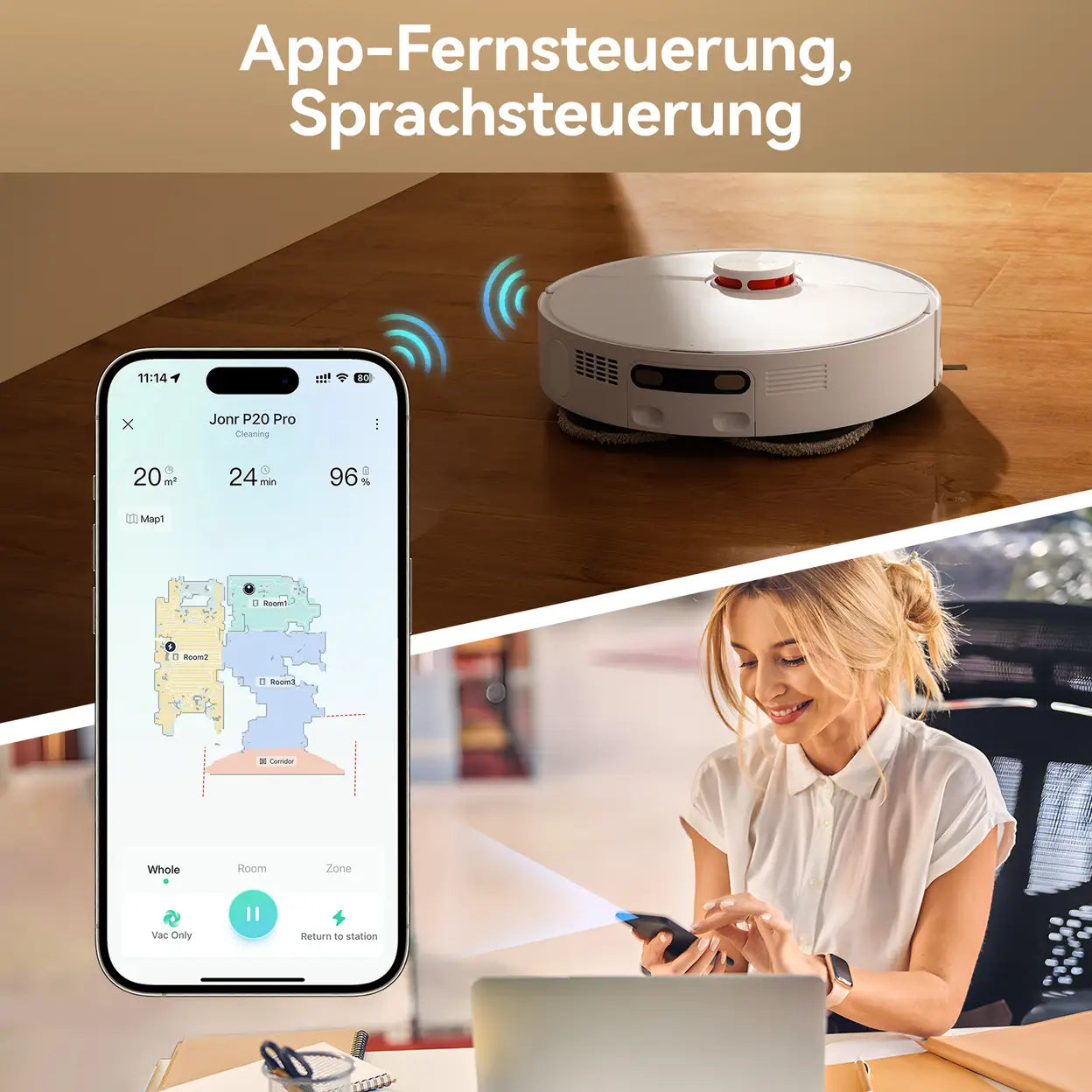 JONR T5 Pro Saug- und Wischroboter mit Basisstation - 7