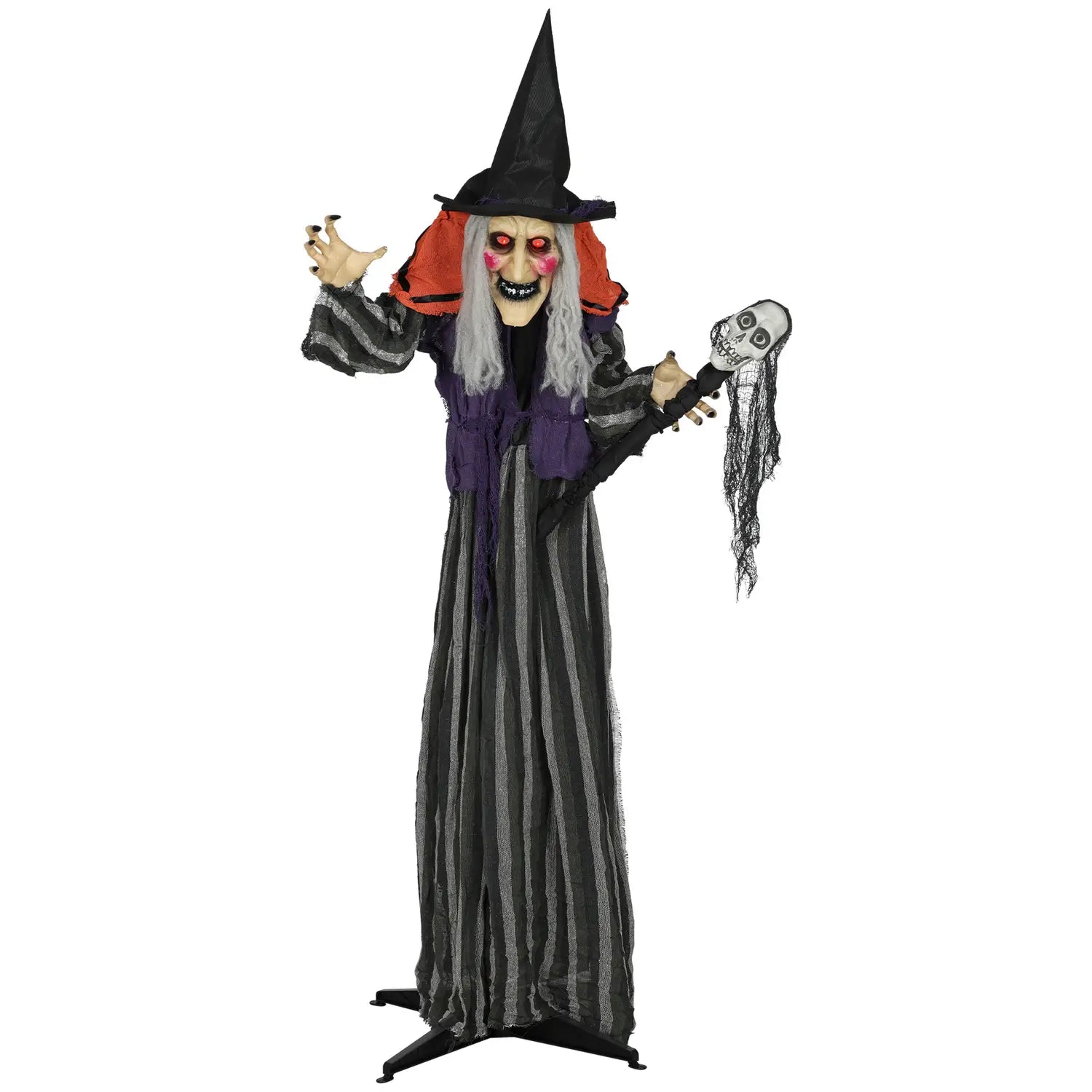 Outsunny Halloween Hexe 160 cm mit Licht und Sound
