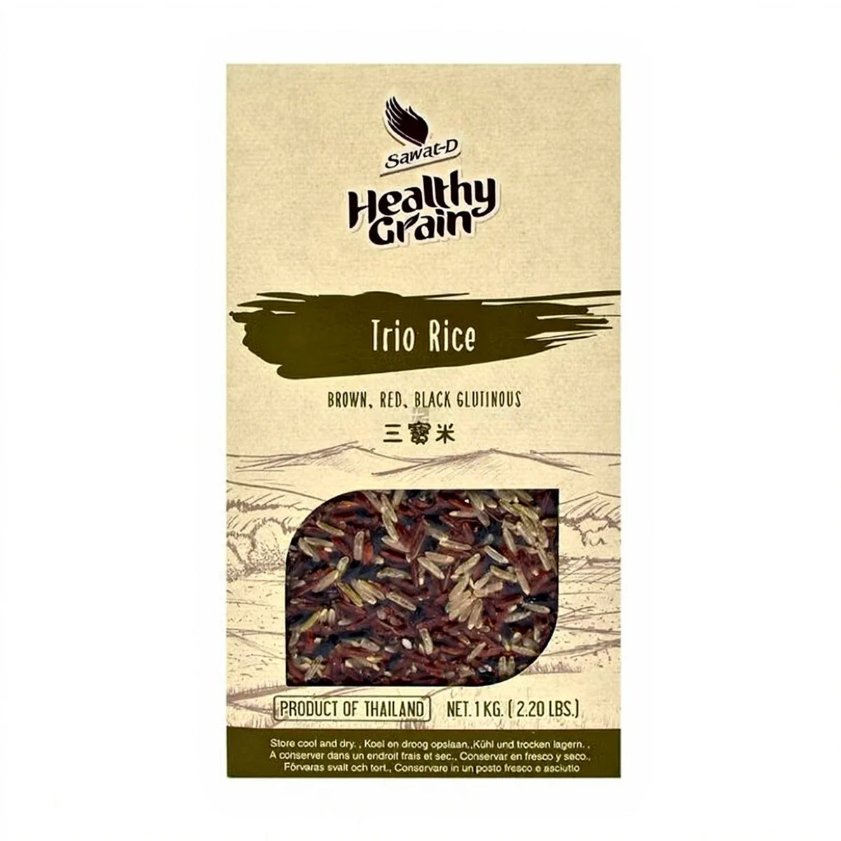 SAWAT-D TRIO brauner, roter & schwarzer Reis 1 kg