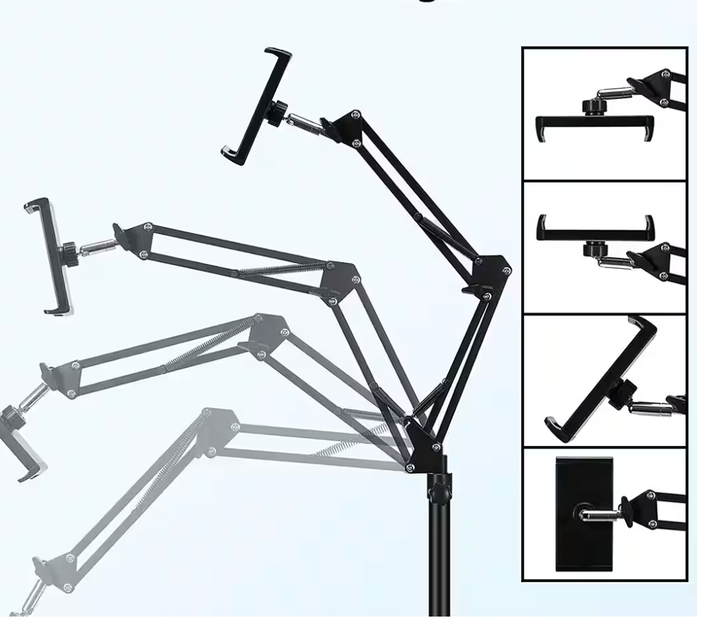 Tablet Bodenständer, Tablet Halterung mit Heavy Duty Base 【3rd Upgrade】, um 360 Grad drehbar mit Stabilem Metall arm für iPad, Tablets, Telefone oder Andere Geräte mit 4,7 bis 13 Zoll Bildschirm - 4