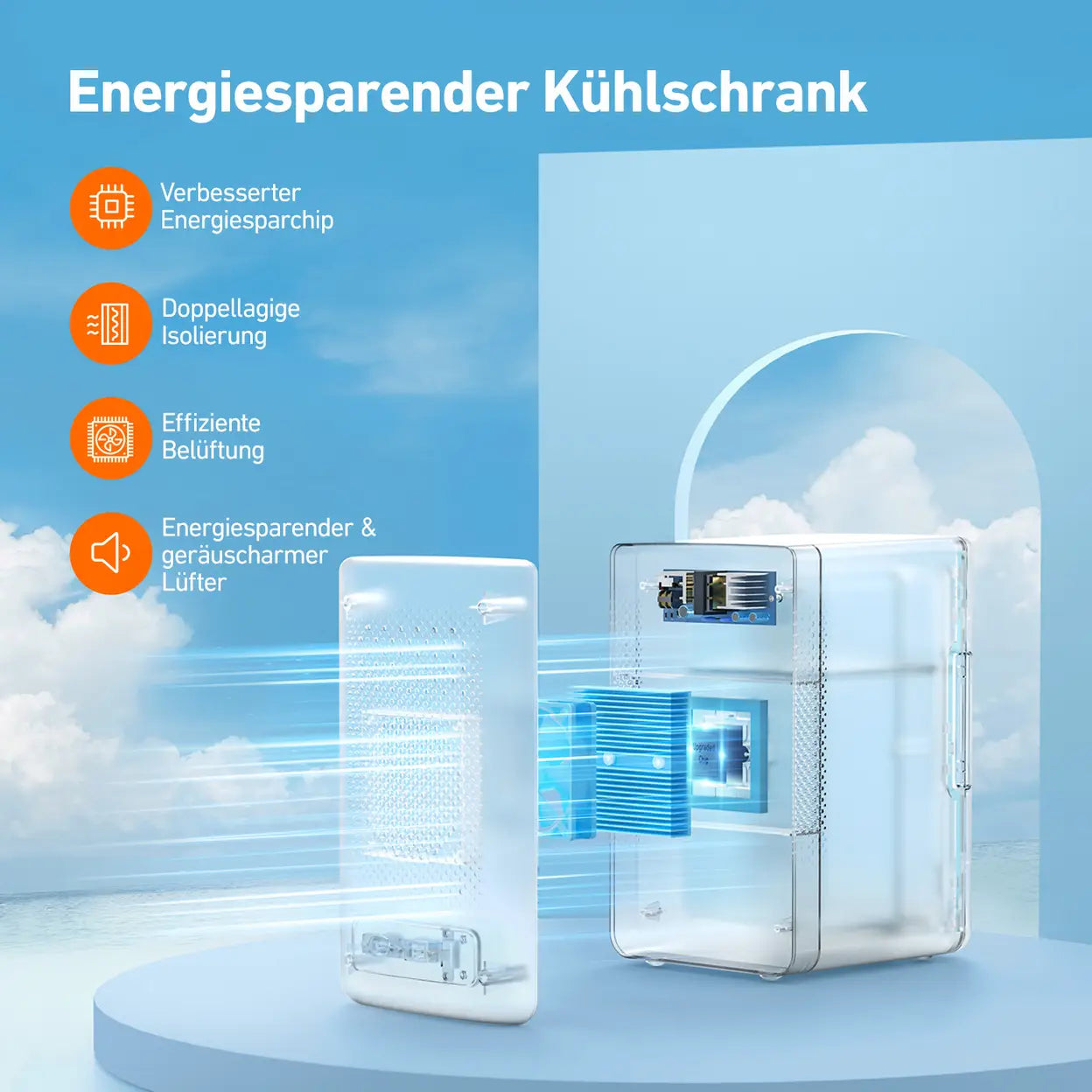 Tragbarer Mini-Kühlschrank und Wärmer 6 l - 4